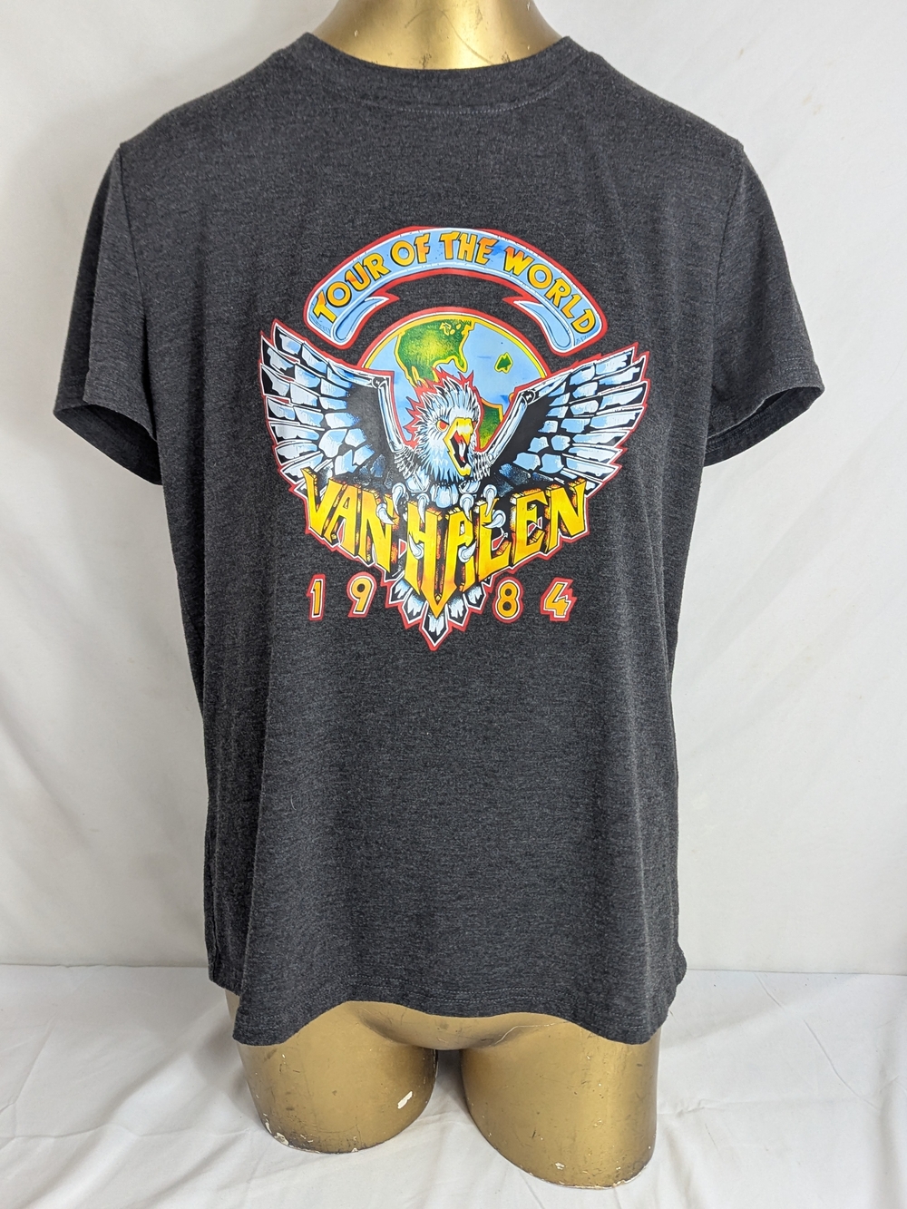 Van Halen Dark Grey'Tour of the World 1984' Tee Large